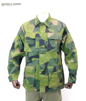 Swedish Army M90 Camo BDU Shirt / Lightweight Jacket 4 Pocket Splinter Uniform
