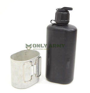 Swiss Army Bottle + Cup Military Canteen Camping Outdoor Metal Boiling Cooking