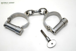 RARE Vintage Screw Key Handcuffs Cuffs Darby Cylinder Antique Refurb Condition