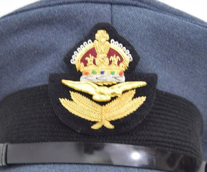 British Royal Air Force RAF Officers Peak Cap With Badge Kings Crown WW2 Repro
