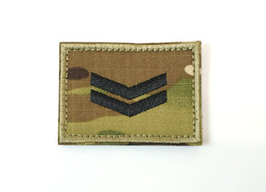 British Army Rank Patch / Badge Hook & Loop Corporal Lance Corporal Sergeant TRF