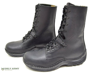 NEW Swiss Army Para Boots Black Leather New Issue Combat Paratrooper Boot Surplu
