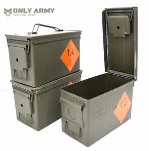 NEW British Army 50Cal Ammo Box Storage Ammunition Surplus Issue Tool Box Metal