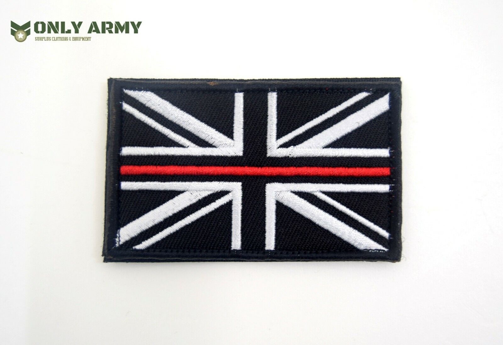 UK Fire Service Thin Red Line Patch Embroidered British Union Jack GB Badge