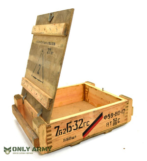 Czech Army Wooden Ammo Box Storage Chest Crate Wood Box Trunk Military Transport