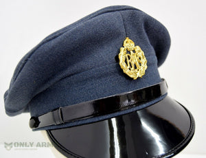 WW2 1940s British RAF Peak Cap With Metal Badge Kings Crown Royal Air Force Army