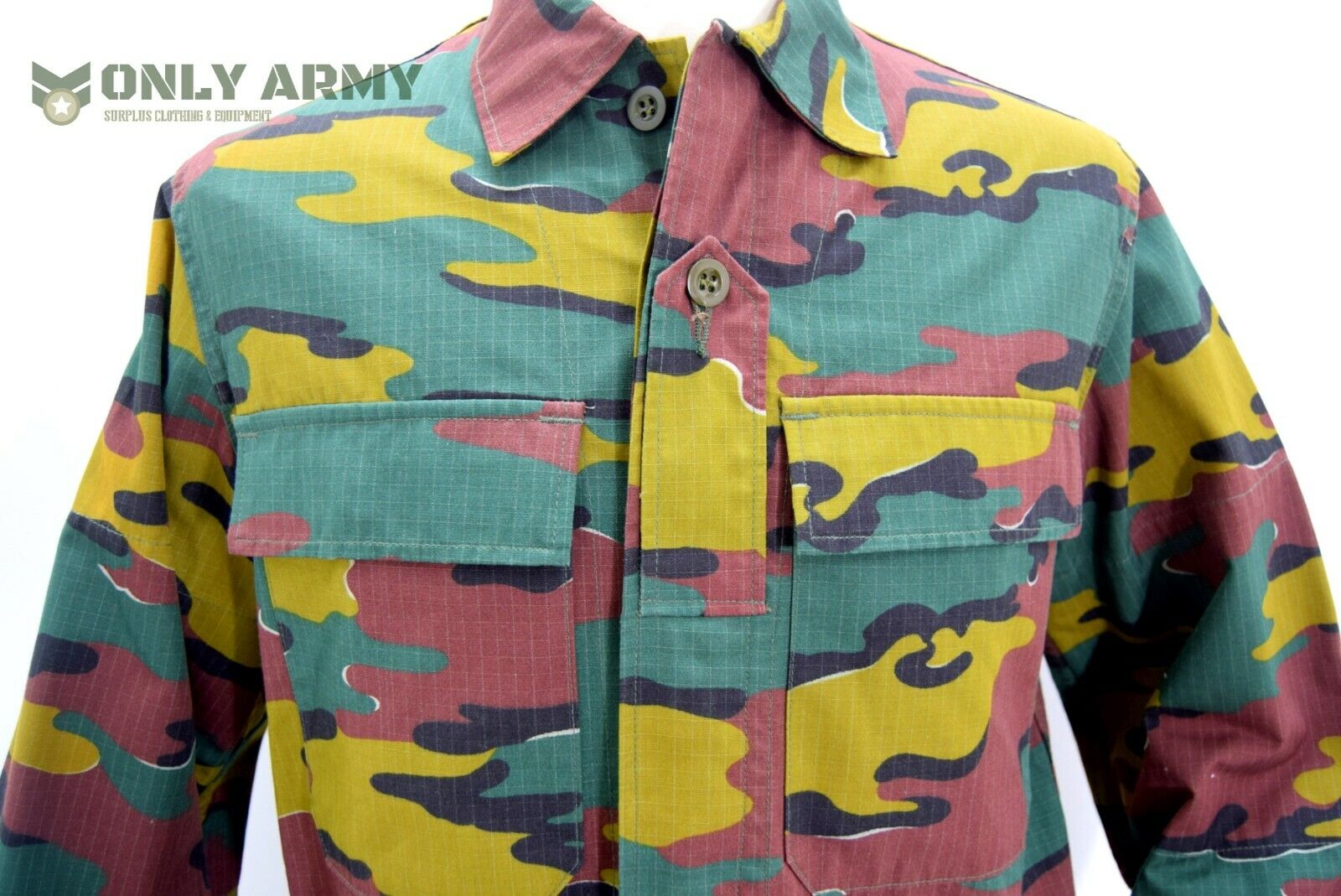 Belgian Army Field Jacket / Shirt Lightweight Combat Top BDU Jigsaw Camo Ripstop