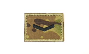 British Army Rank Patch / Badge Hook & Loop Corporal Lance Corporal Sergeant TRF