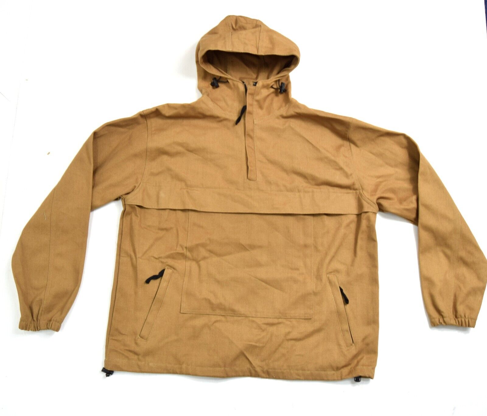 Army Military Canvas Anorak Tan / Desert Bushcraft Smock Mountain Parka 1/4 Zip