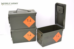 NEW British Army 50Cal Ammo Box Storage Ammunition Surplus Issue Tool Box Metal