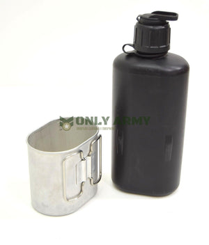 Swiss Army Bottle + Cup Military Canteen Camping Outdoor Metal Boiling Cooking