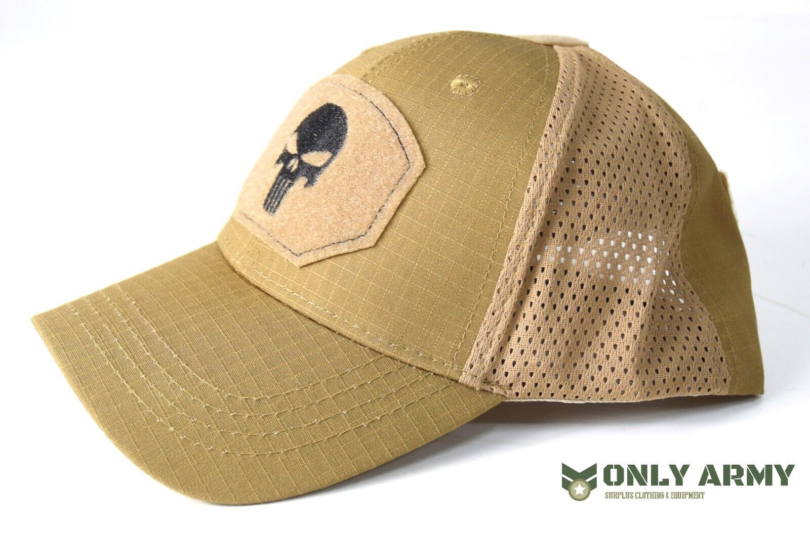 Coyote PUNISHER Mesh Cap Panel Summer Hat Sniper Operators Baseball Skull Tan