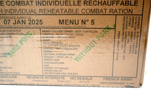 French Army RCIR Ration Pack Menu 5 (Expiry Jan 2025) 24 Hour Meal Military