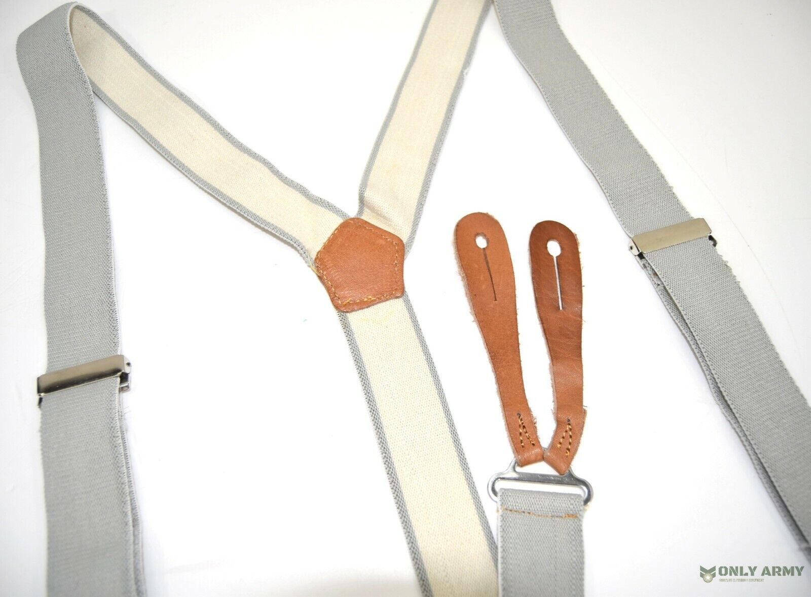 British Army Braces Elasticated Trouser Brace Button Leather 1940'S WW2 Dress