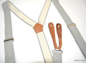 British Army Braces Elasticated Trouser Brace Button Leather 1940'S WW2 Dress