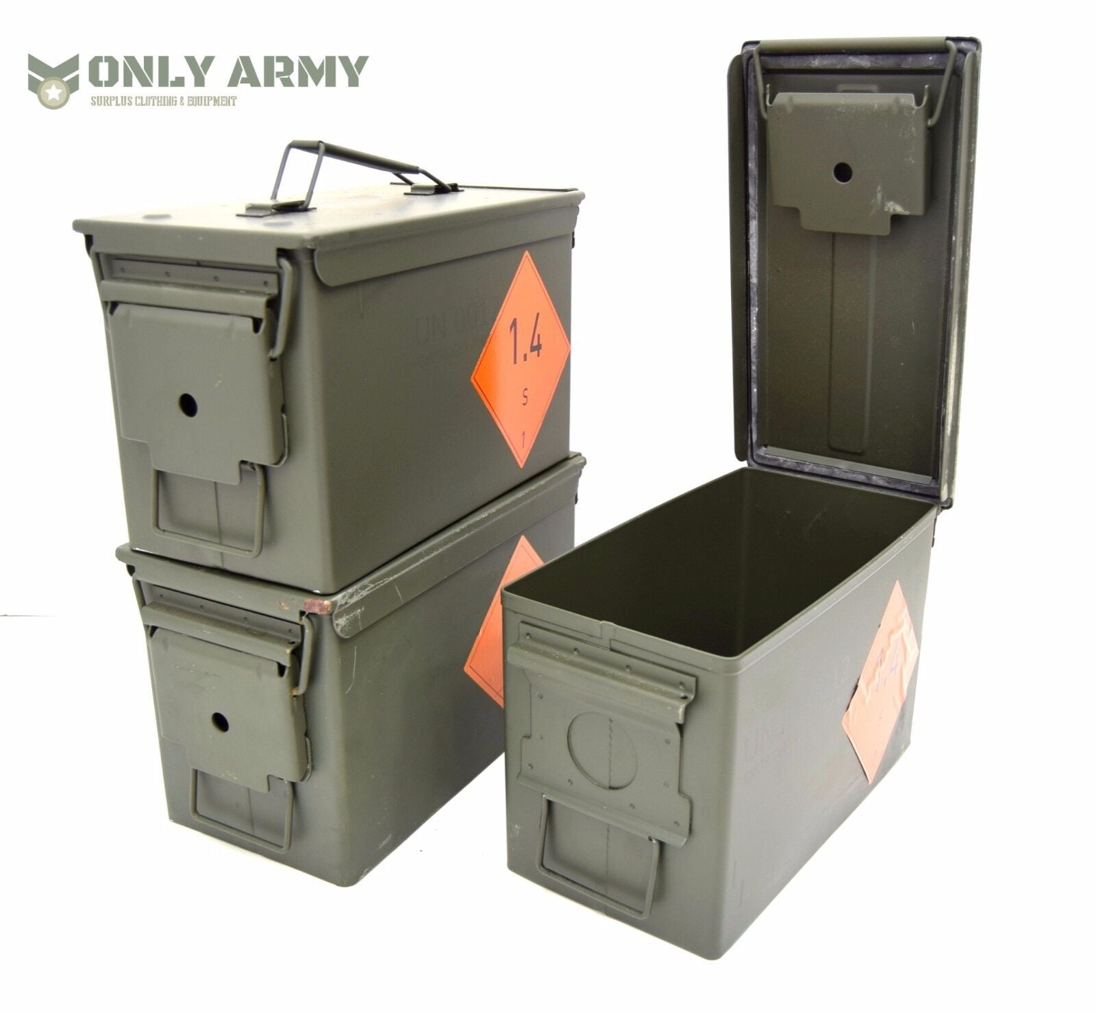 NEW British Army 50Cal Ammo Box Storage Ammunition Surplus Issue Tool Box Metal