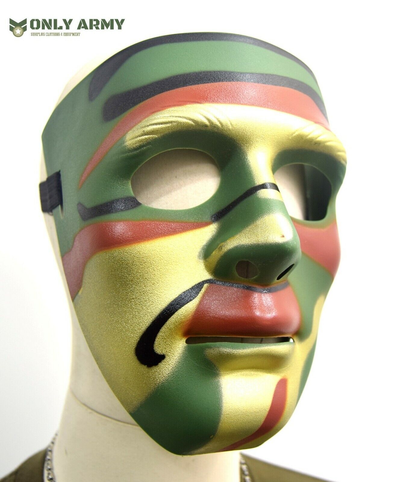 Woodland Camo Protective Full Face Mask Hockey Airsoft Plastic ABS Shield