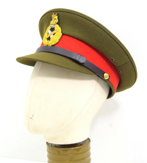 British Army 1940's Khaki Peak Cap WWII Generals Style Dress Uniform Hat WW2