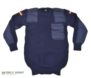 German Army Military Navy Wool Jumper Brand New EU48 UK Medium Marine Sweater