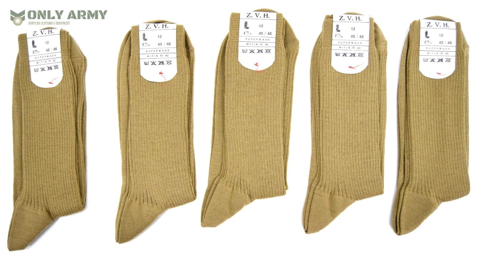 5 x Pairs Czech Army Shoe Socks UK 11-13 Dress Uniform WW2 Style Military Sock