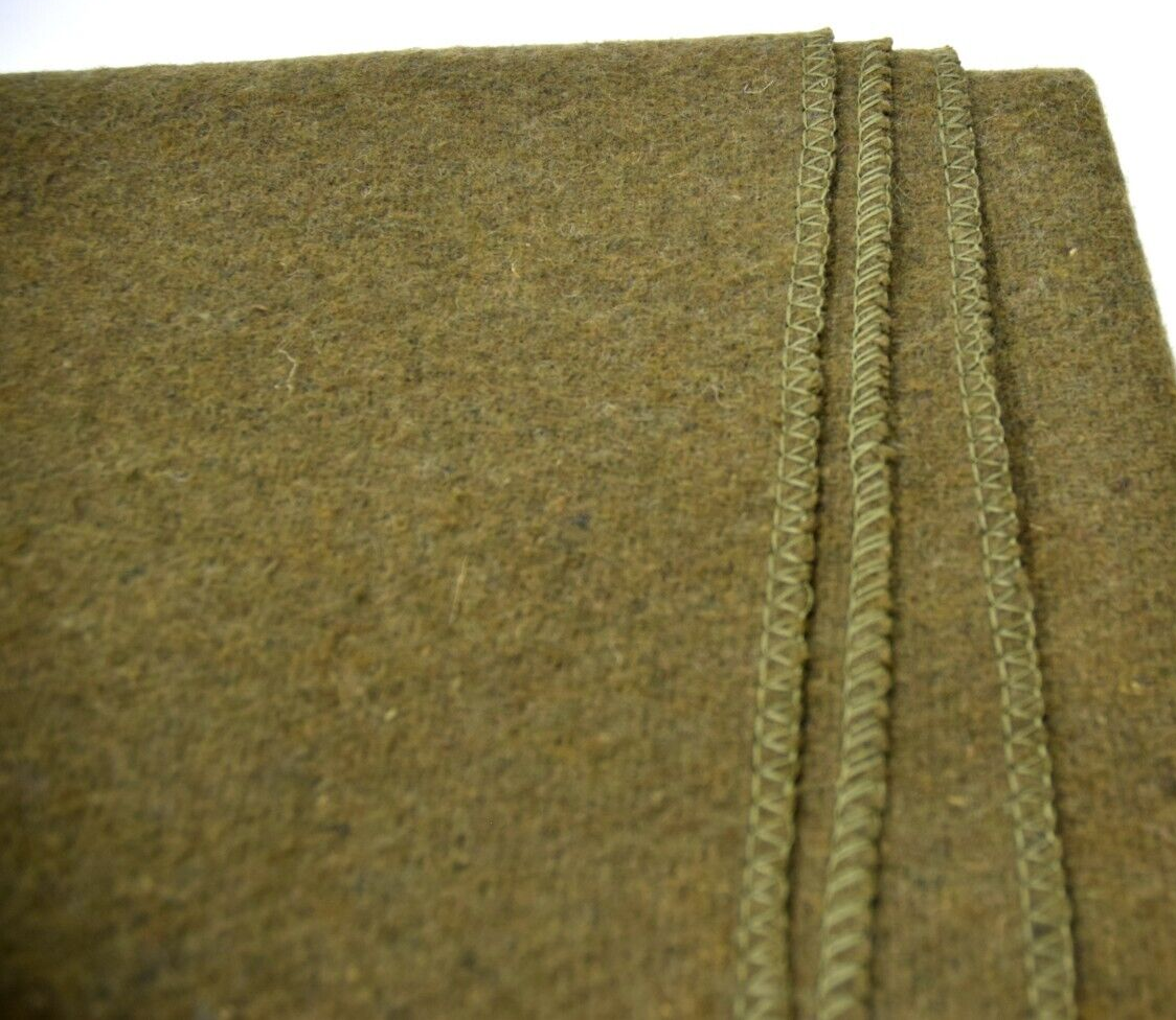 Military Khaki Wool Blanket US Style Olive 200x155 cm Bedding Outdoor Camping