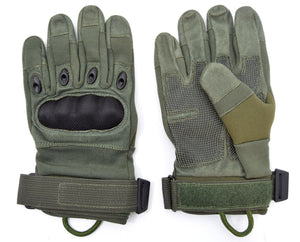 US Army Tactical Hard Knuckle Gloves Sage Green Combat Leather Protective Glove