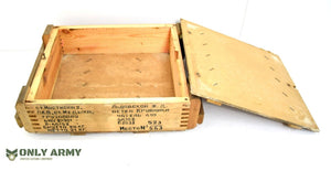 Czech Army Wooden Ammo Box Storage Chest Crate Wood Box Trunk Military Transport