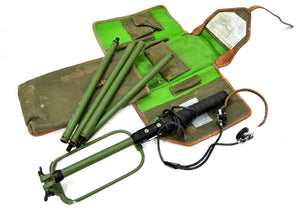 RARE Polish Army Metal / Mine Detector Set With Canvas Leather Pouch Detecting