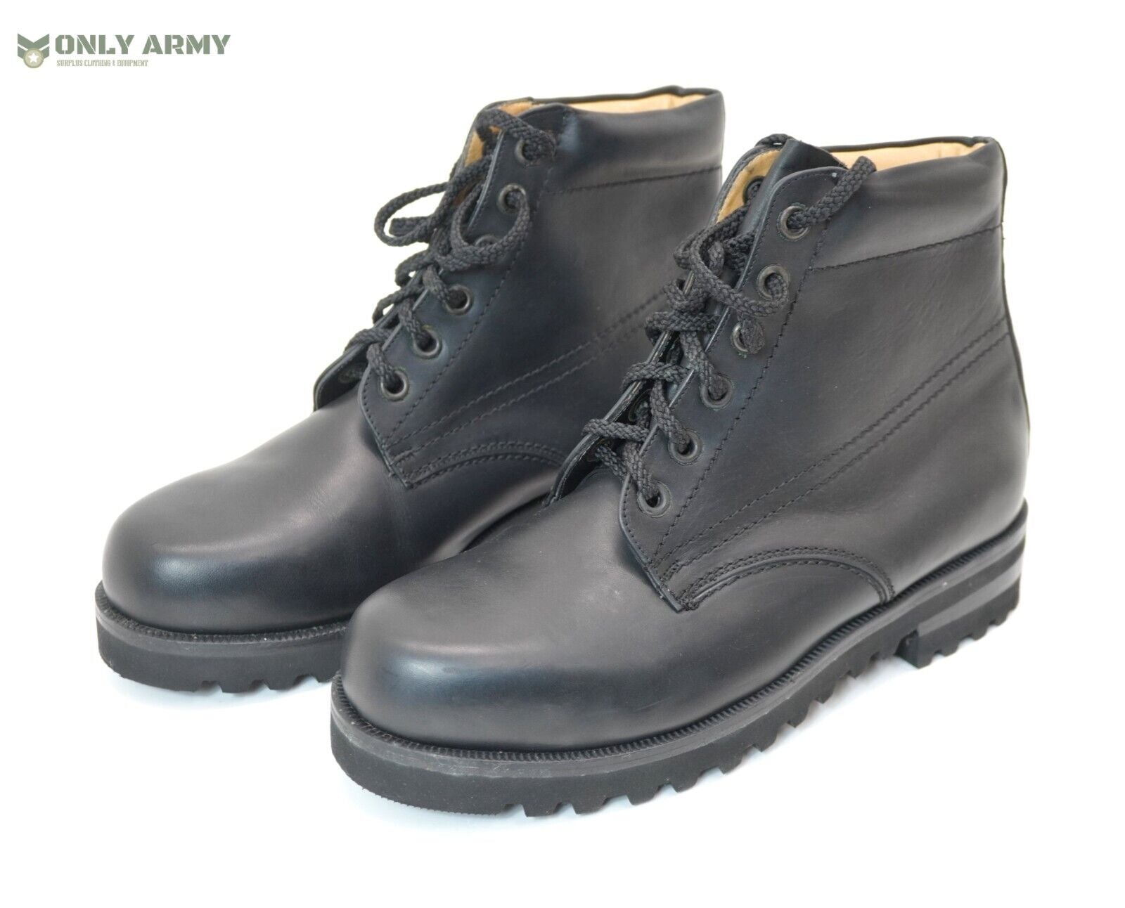 Belgian Army Navy Black Work Boots Deck Boot Military Safety Ankle M Only Army Surplus