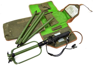 RARE Polish Army Metal / Mine Detector Set With Canvas Leather Pouch Detecting