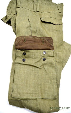 Vintage French Military M47 Trouser Pants Wide Fit Herringbone Cotton Army Repro