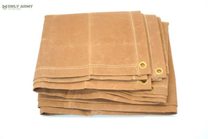 1950's Swiss Army Heavy Duty Tan Canvas Sheet Waterproof Tarpaulin Tarp Military