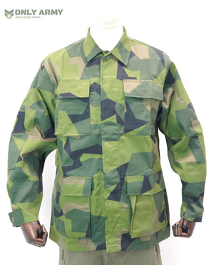Swedish Army M90 Camo BDU Shirt / Lightweight Jacket 4 Pocket Splinter Uniform