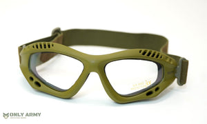 US Army Military Style OD Green Tactical Goggles Eye Protection Olive Glasses