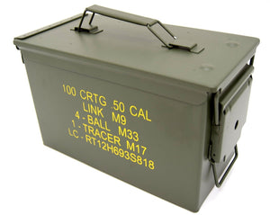 NATO 50Cal Ammo Box Army Storage Ammunition Surplus Issue Tin Tool Metal 3 Sizes
