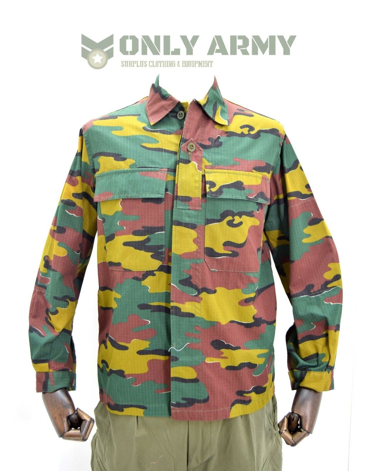 Belgian Army Field Jacket / Shirt Lightweight Combat Top BDU Jigsaw Camo Ripstop