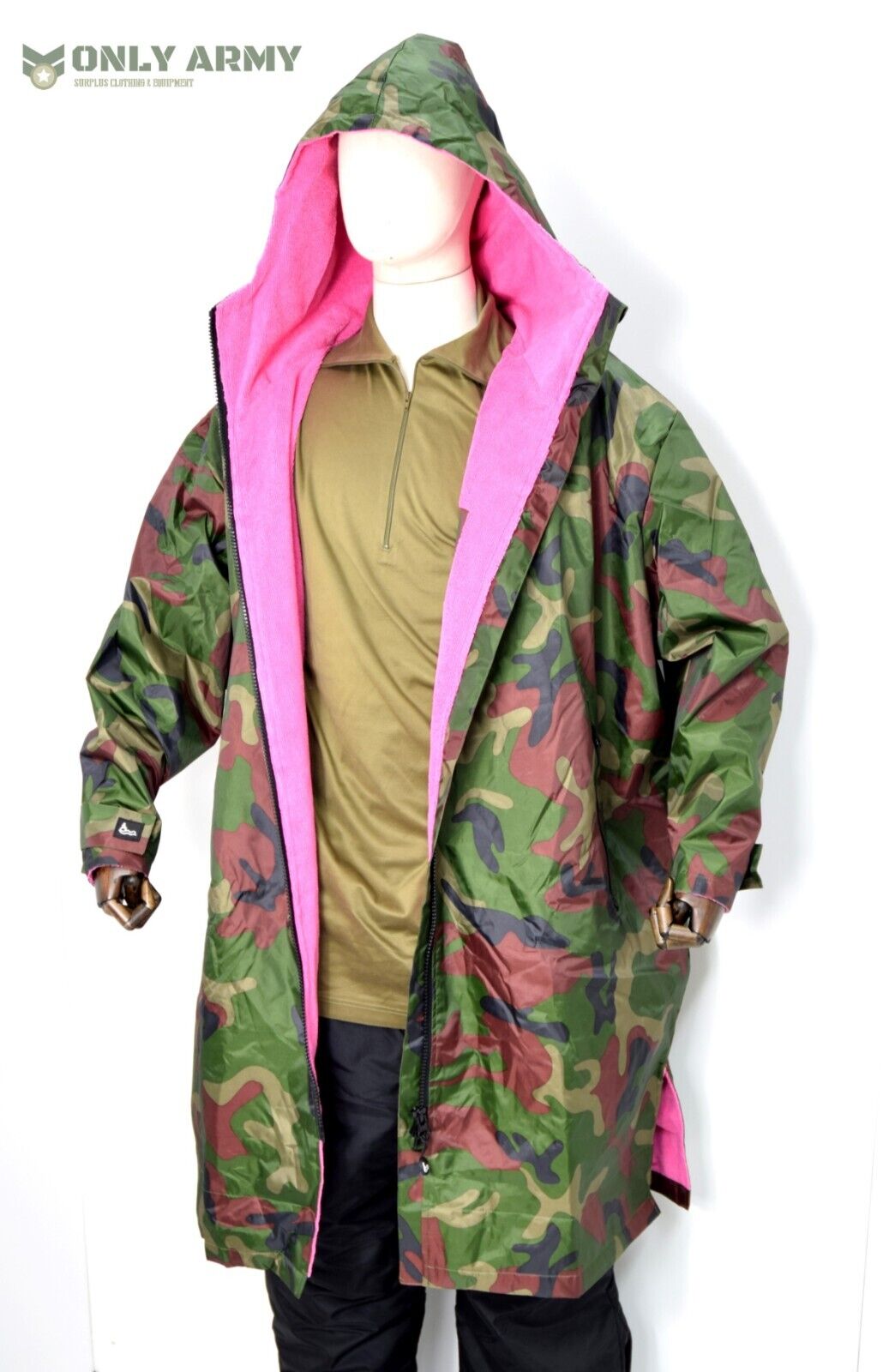 Camouflage Dry Robe Changing Robe Waterproof Long Sleeve Hooded Towel Jacket