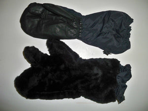 Army Mittens With Trigger Finger Military Leather Fur Lined Waterproof Winter
