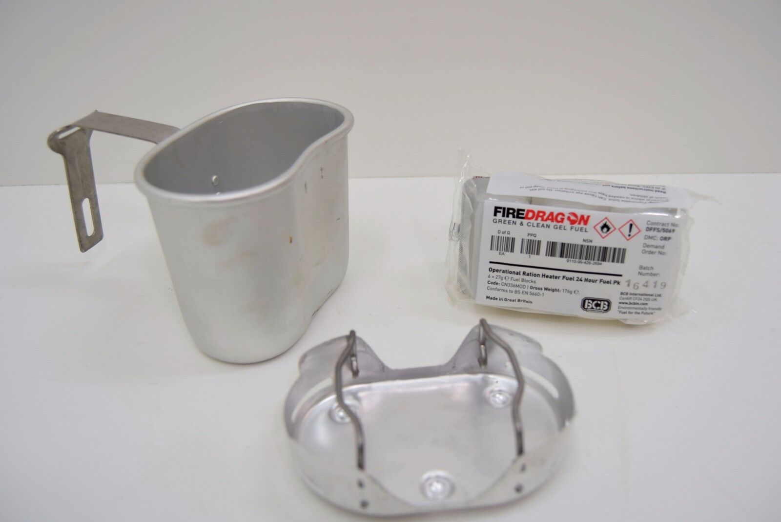 Belgian Army Cup + Stove Compact Lightweight Cook Stand + Mug Set Field Camping