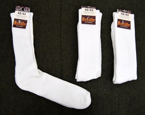 3 x Pairs NEW French Army White Socks Training Sock Warm & Comfy Cotton Blend