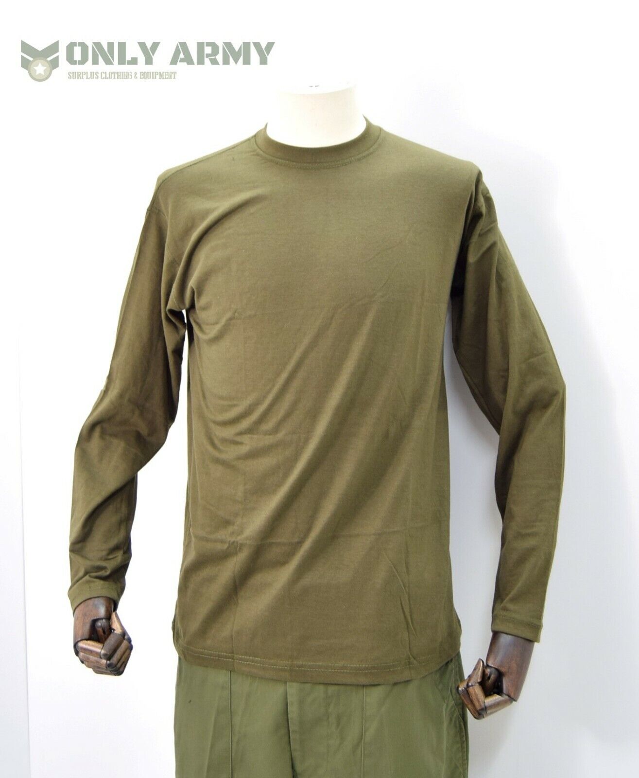 British Army Olive Long Sleeve Top T Shirt Thermal Underwear Base Layer T'shirt