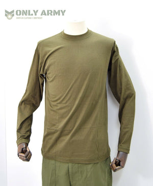 British Army Olive Long Sleeve Top T Shirt Thermal Underwear Base Layer T'shirt