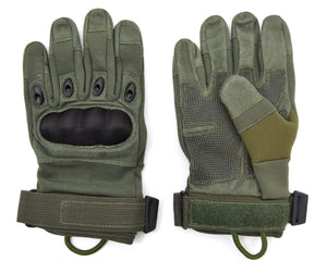 US Army Tactical Hard Knuckle Gloves Sage Green Combat Leather Protective Glove