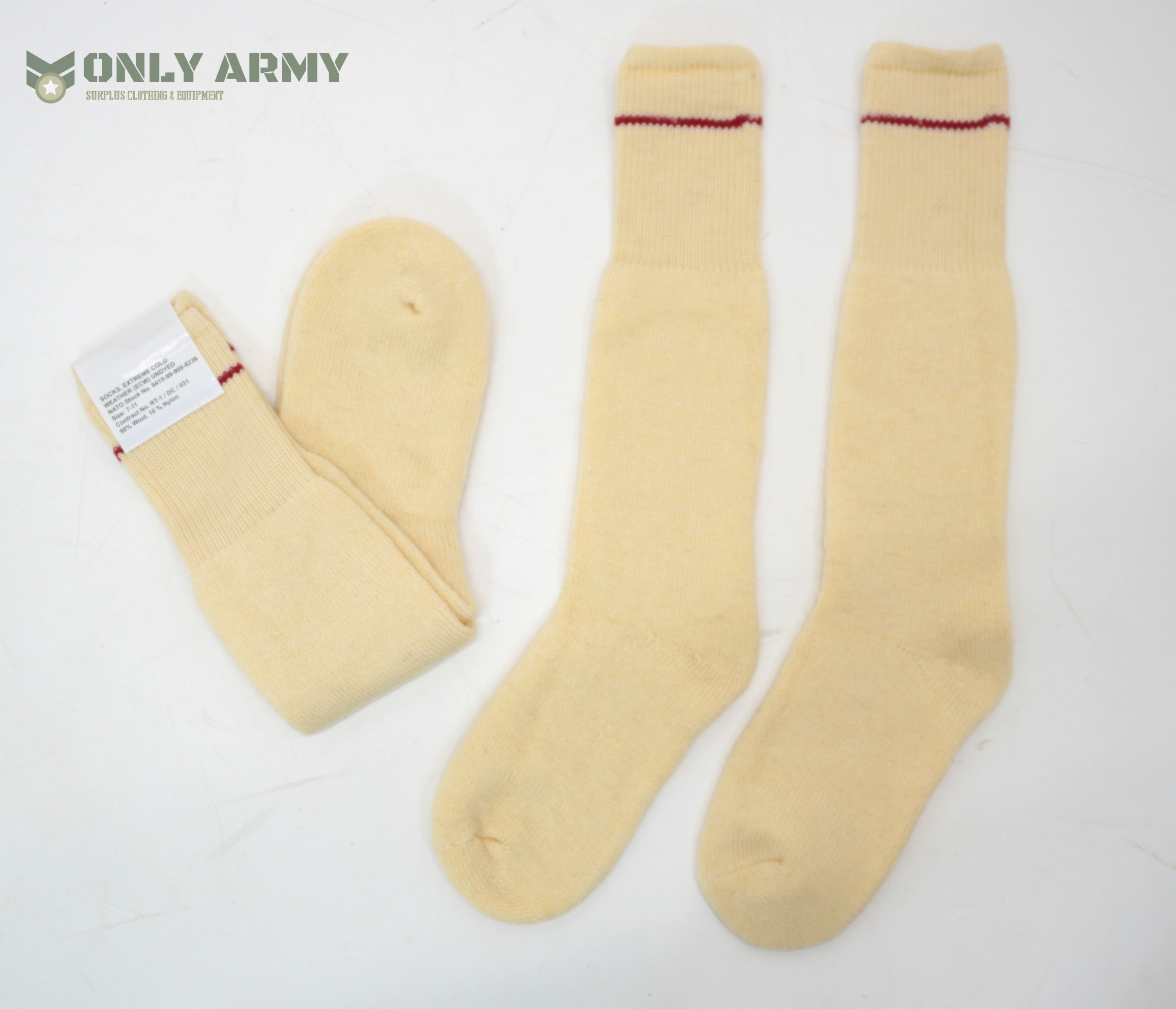 NEW 90% Wool British Army Arctic Socks ECW Cold Weather Issue ECRU