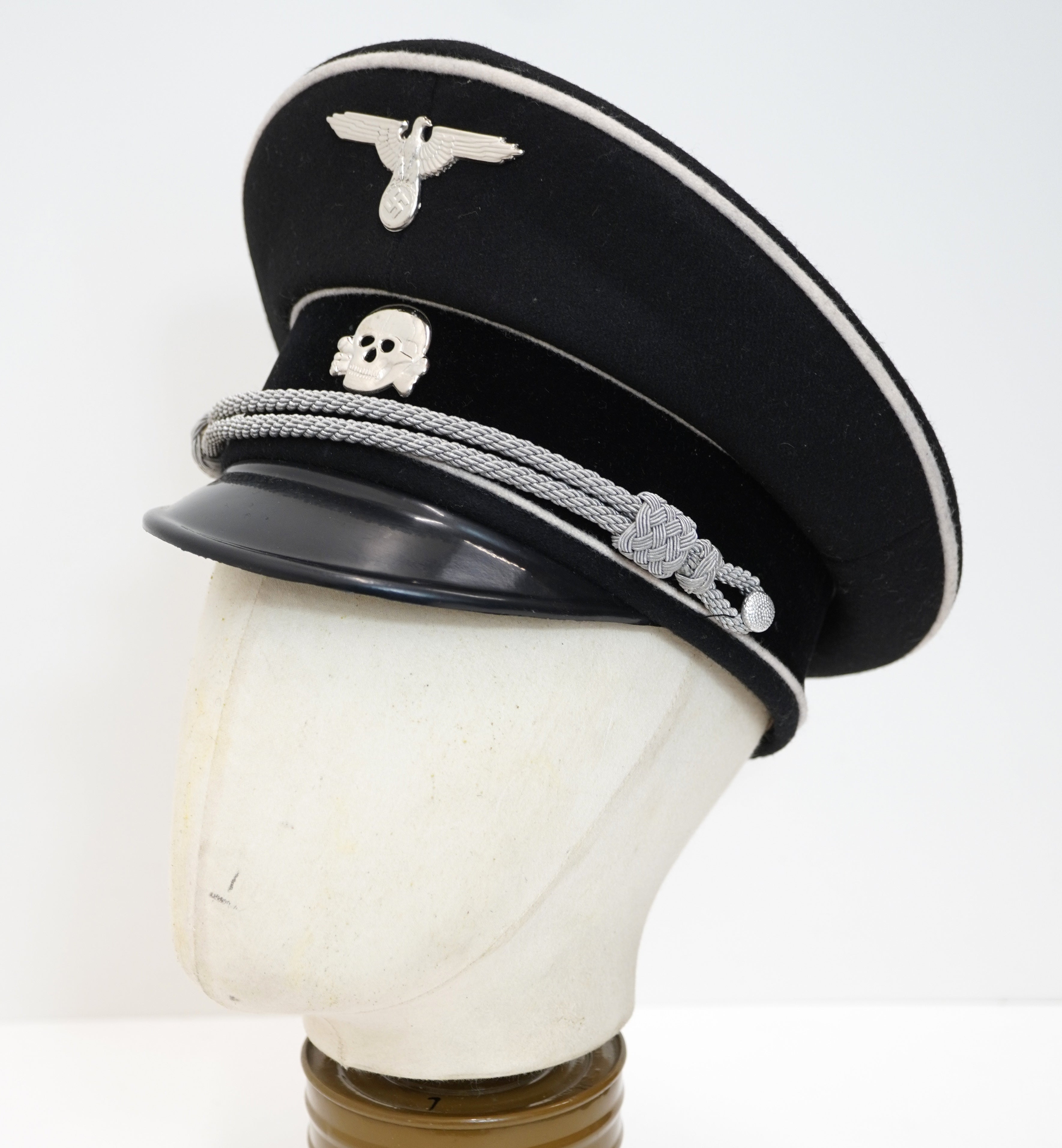 German Army WW2 SS Peak Cap Black Allgemeine