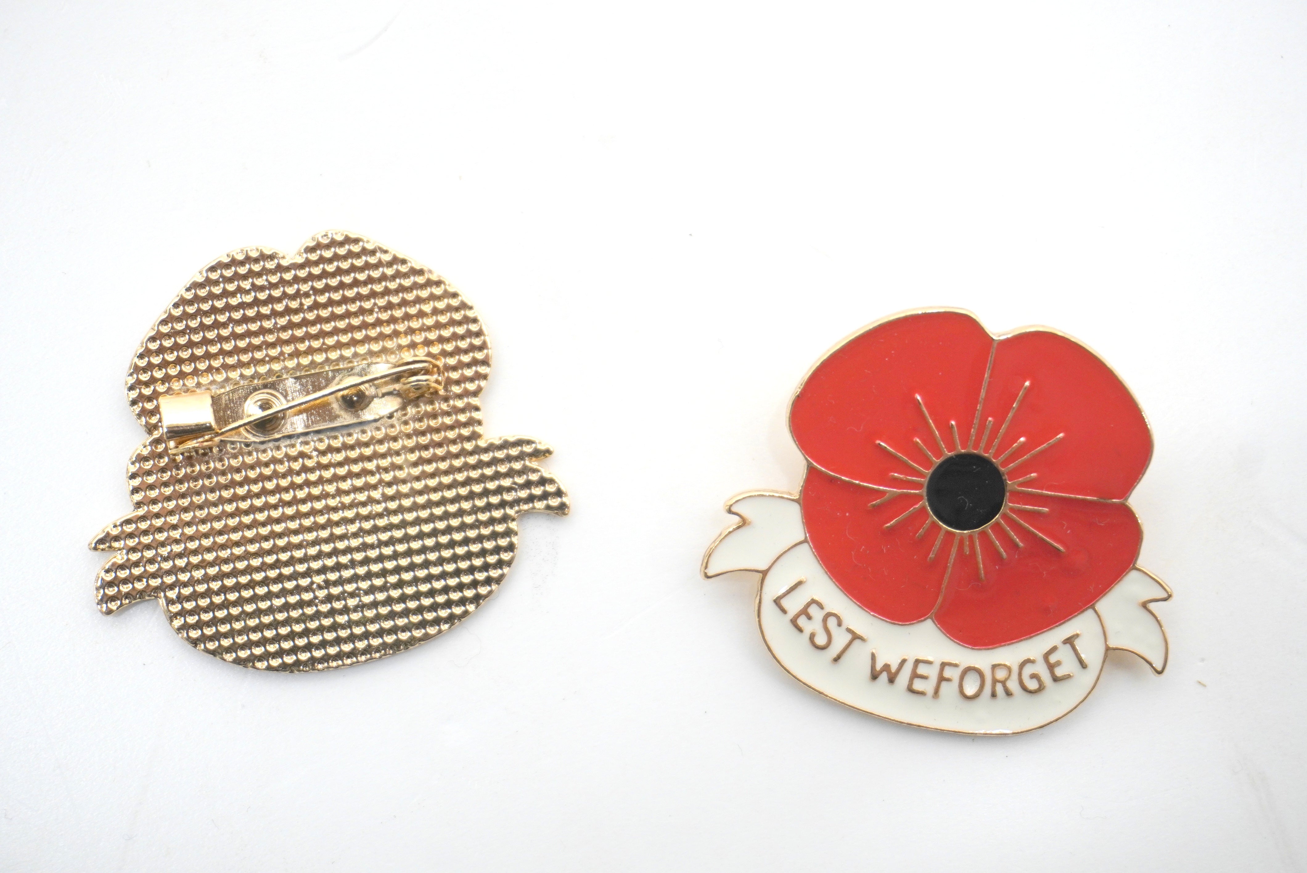 2025 Remembrance Day Poppy Pin Badge Brooch Lest We Forget