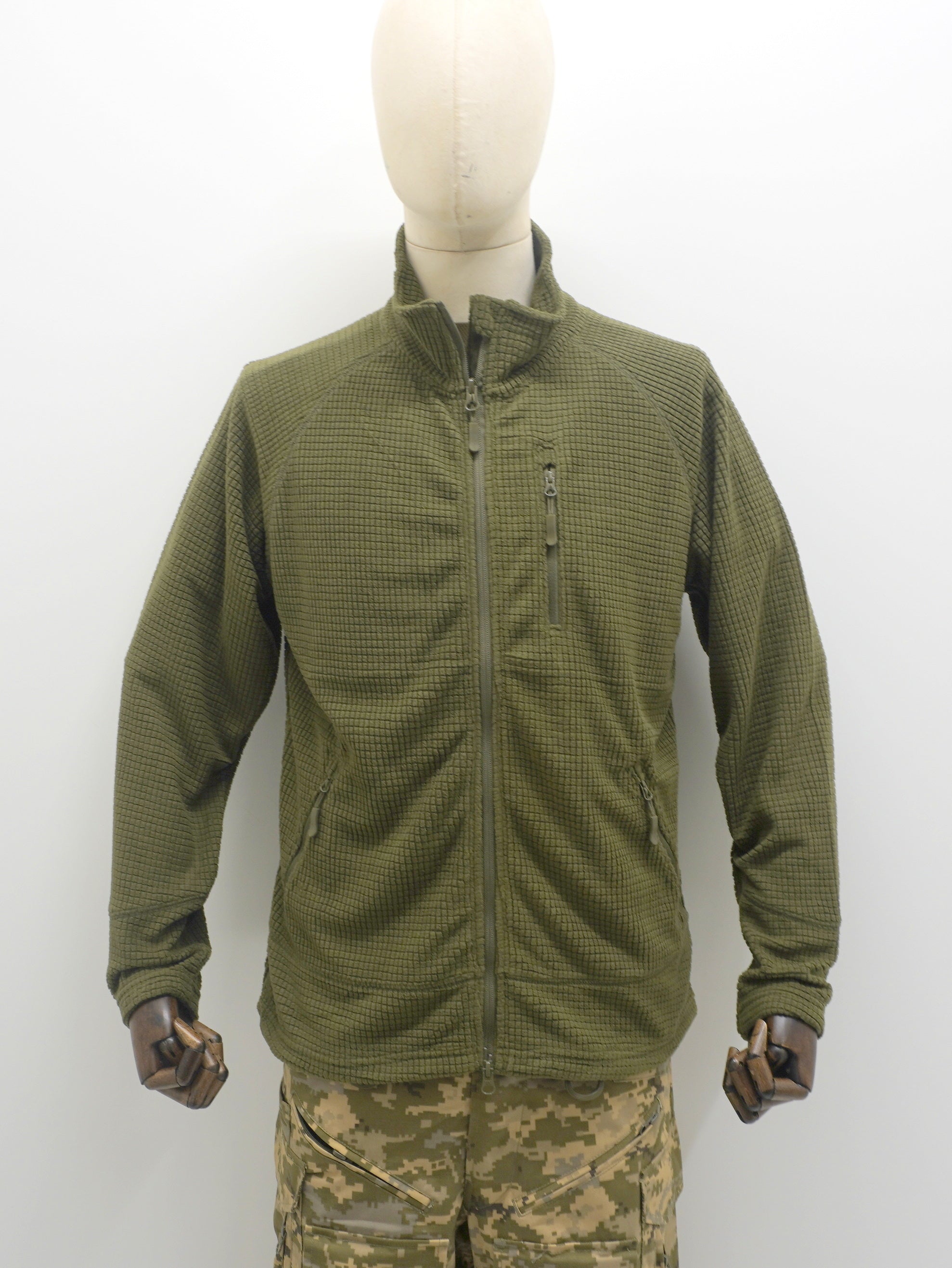 Tactical Midlayer Polar Grid Fleece Jacket - Ranger Green