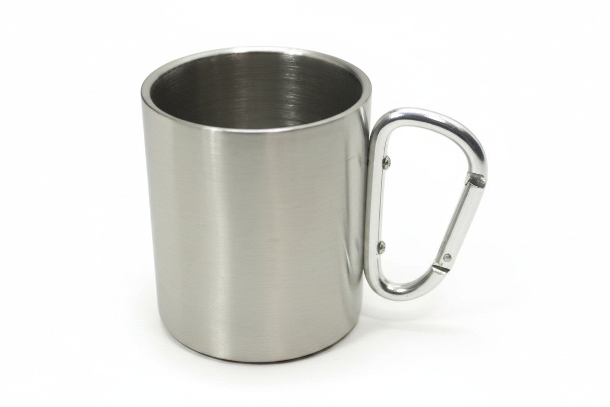 Stainless Steel Carabiner Cup Camping Outdoor Metal Mug