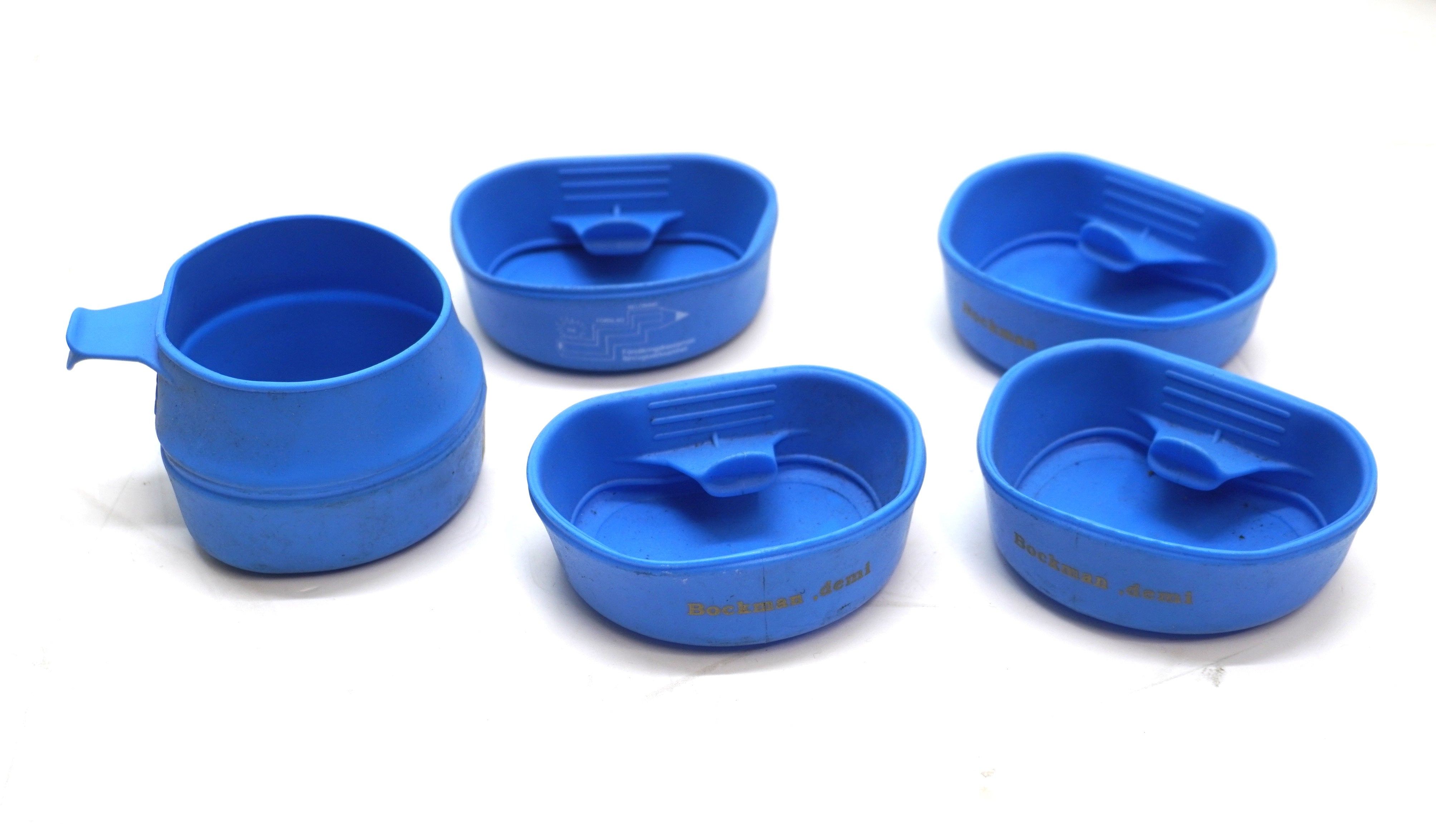 Pack of 5 Swedish Army Folding Cup 300ML Blue FOLDACUP Military Issue