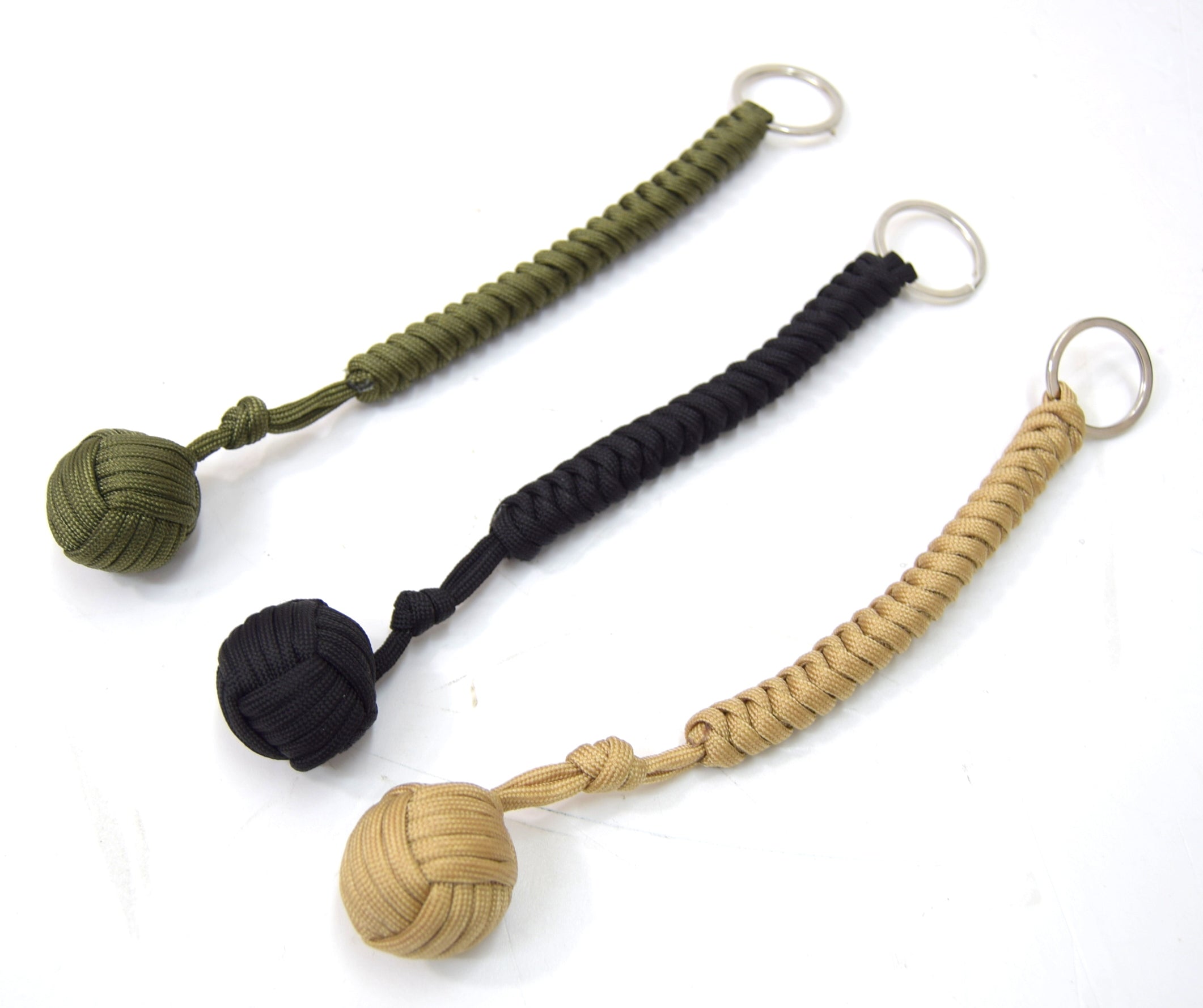 Paracord Monkey Fist With Steel Ball EDC Tactical Key Chain